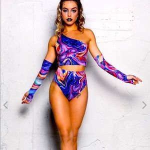 Rave EDM Festival Devil Walking Liquid Trip set size M (4-6)